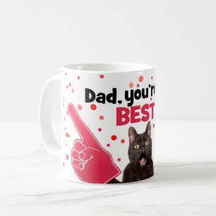 Caneca De Café Gato de Pai Feliz Dia de os pais com Dedos de Esp