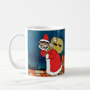 Caneca De Café Gato de Papais noeis de Natal