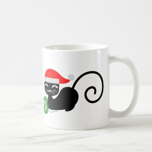 Caneca De Café gato de papais noeis do xmas
