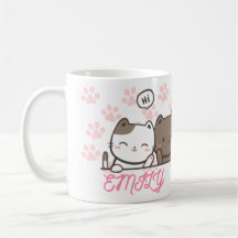 gato de patas rosa giro e divertido com seu nome