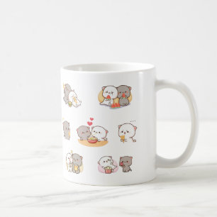 Caneca De Café gato de pêssego mochi