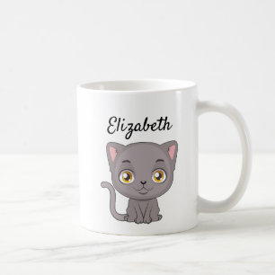 Caneca De Café Gato de Shorthair Britânico do Cartoon