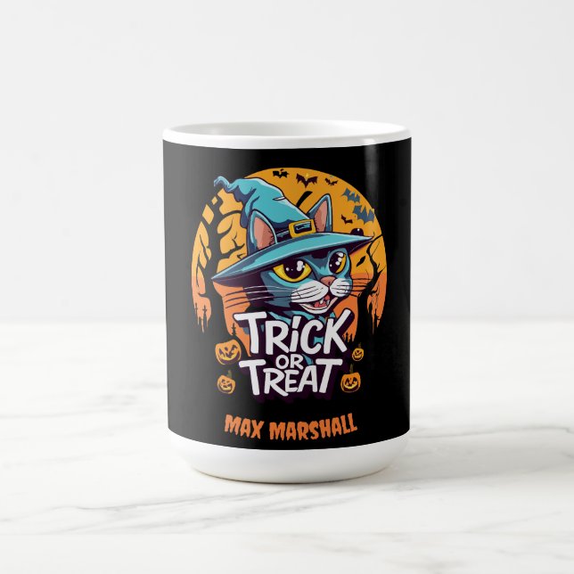 Caneca De Café Gato de truque ou de tratamento - Gengivas assusta (Centro)