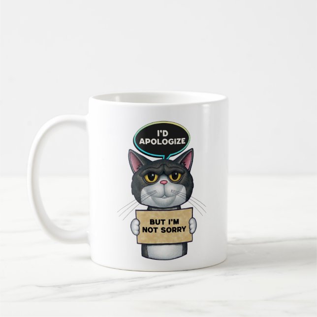 Caneca De Café Gato de Tuxedo, Engraçado e Bonito (Esquerda)