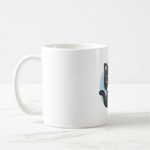 Caneca De Café Gato de Tuxedo Preto E Bonito Adora Chá De Bolha D