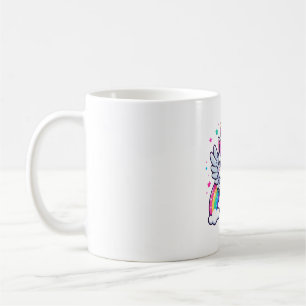 Caneca De Café Gato de Unicórnio Sonhador com Asas Espumantes