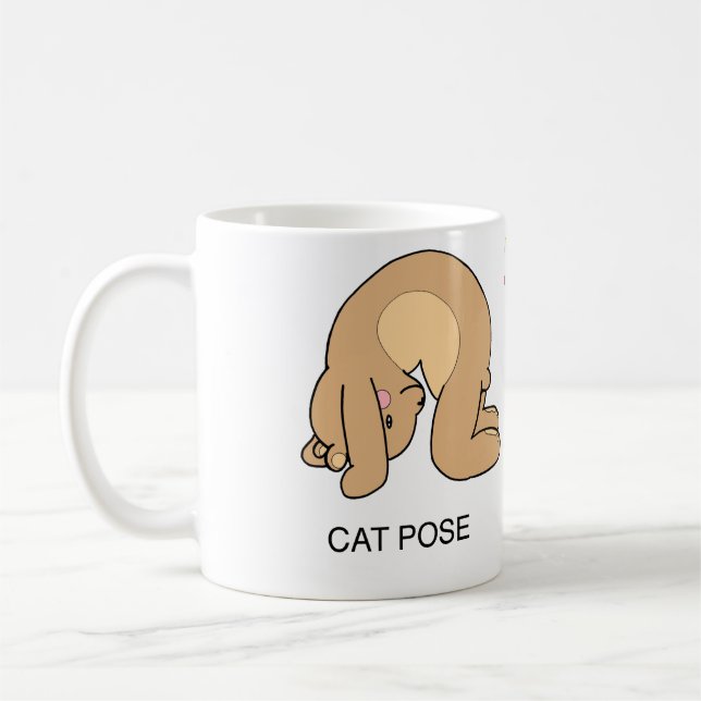 Caneca De Café Gato de urso do ursinho da ioga/caneca da vaca (Esquerda)