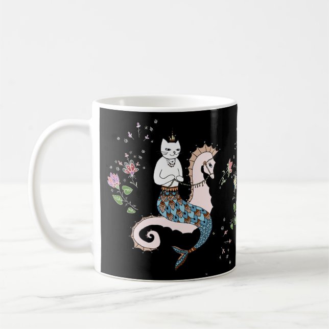 Caneca De Café Gato de viagem da sereia (Esquerda)