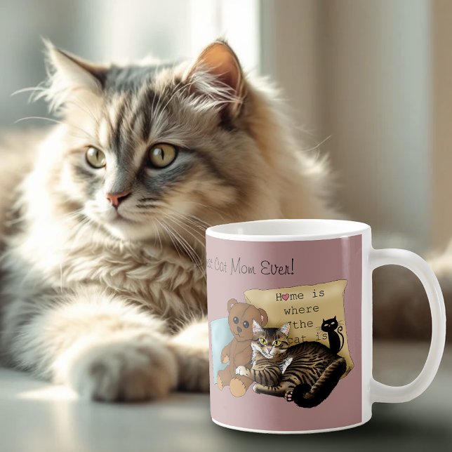 Caneca De Café Gato dia de as mães (Criador carregado)