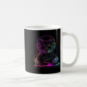 Caneca De Café Gato Dj Edm Techno House Música Gato Engraçado Ama