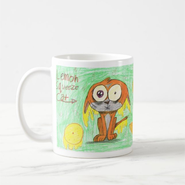 Caneca De Café Gato do aperto do limão (Esquerda)