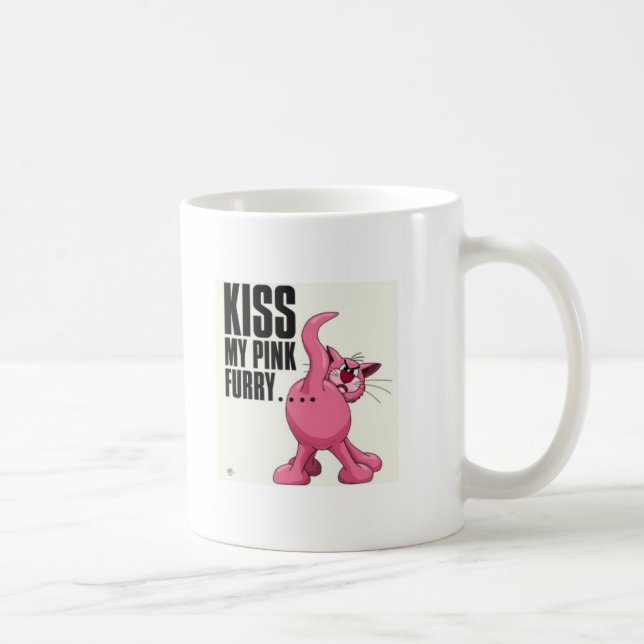 Caneca De Café Gato do bumbum do beijo (Direita)