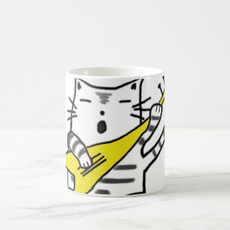 Caneca De Café Gato do canto - amarelo
