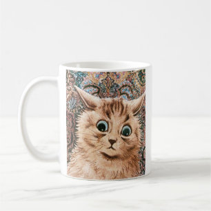 Caneca De Café Gato do papel de parede de Louis Wain do vintage