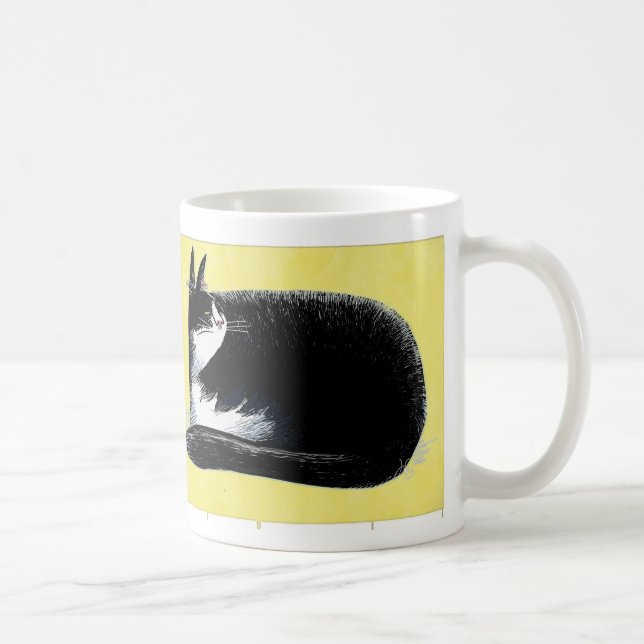 Caneca De Café Gato do smoking - amarelo (Direita)