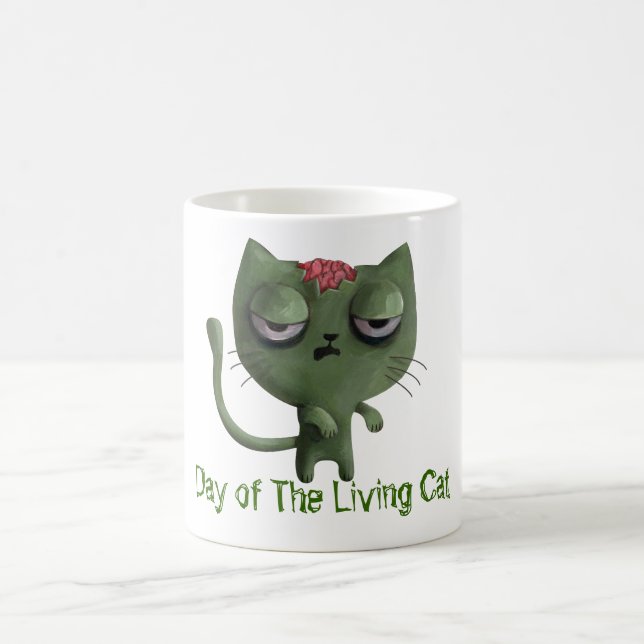 Caneca De Café Gato do zombi (Centro)