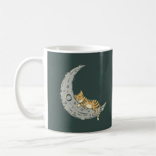 Caneca De Café Gato dorme para a lua