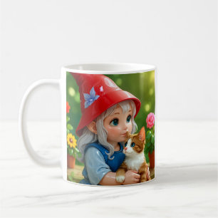 Caneca De Café Gato Duende de Jardim 