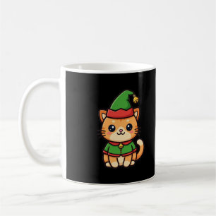Caneca De Café Gato Duende de Natal Fofo
