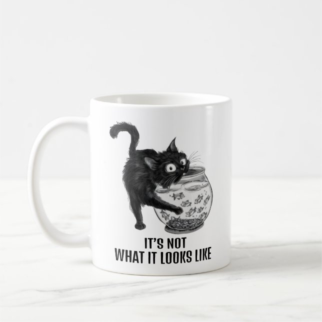 Caneca De Café Gato e Peixe (Esquerda)