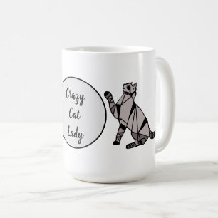 Caneca De Café Gato e Script Gráficos Pretos Modernos do na moda
