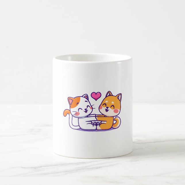 Caneca De Café Gato E Shiba Inu (Centro)