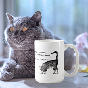 Caneca De Café Gato Egípcio Mau Cinza Caprichoso Humorístico