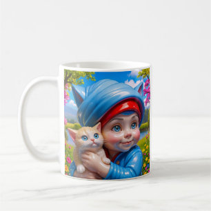 Caneca De Café Gato Elfo Caprichoso 
