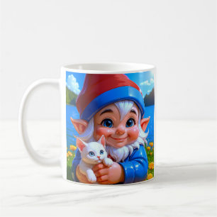 Caneca De Café Gato Elfo Feliz