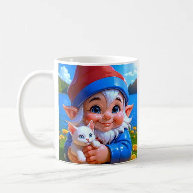 Caneca De Café Gato Elfo Feliz (Esquerda)