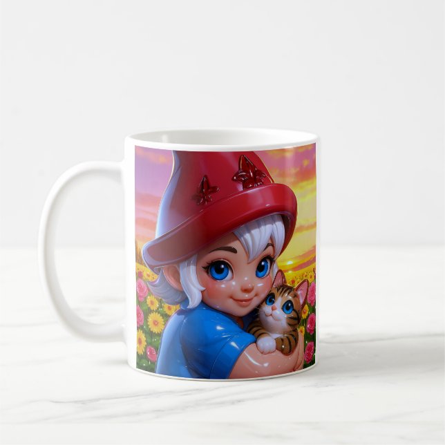 Caneca De Café Gato Elfo Fofo  (Esquerda)