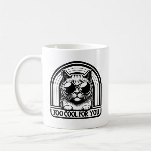 Caneca De Café Gato em óculos de sol Témulos de Unisex, Legal dem