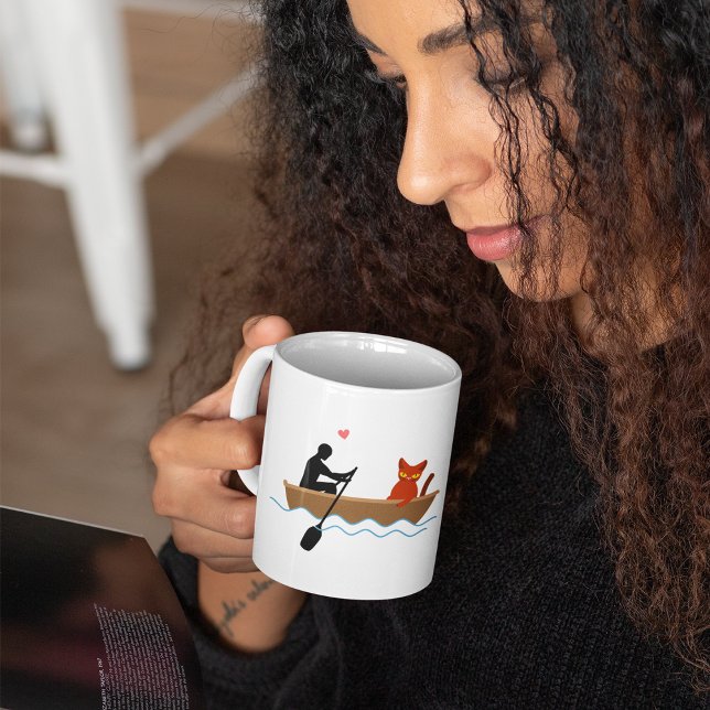 Caneca De Café Gato Em Uma Cama De Café De Linha (Criador carregado)