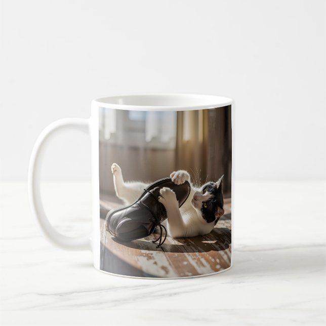 Caneca De Café Gato Engraçado (Esquerda)