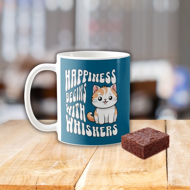 Caneca De Café Gato engraçado azul fofo dizendo (Criador carregado)