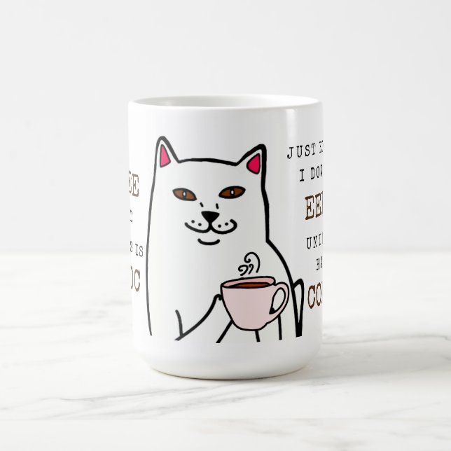 Caneca De Café Gato engraçado com copa de café e cãibras (Centro)