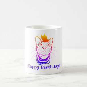 Caneca De Café Gato Engraçado de Arte LI Personalizado