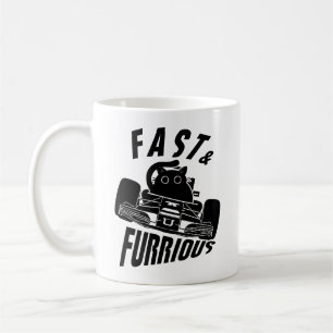 Caneca De Café Gato engraçado dirigindo carro FURRioso