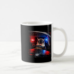 Caneca De Café Gato Engraçado Dirigindo Perseguição Policial Meme