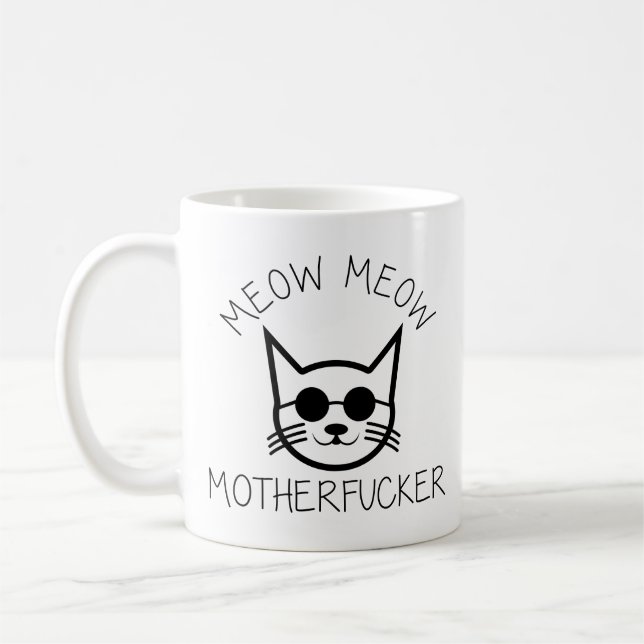Caneca De Café Gato engraçado do ***** bonito de Motherf do Meow (Esquerda)