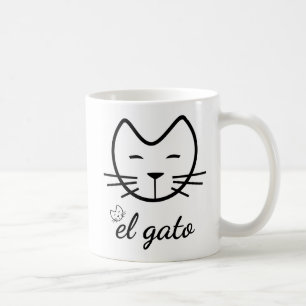 Caneca De Café Gato engraçado do branco do preto dos presentes