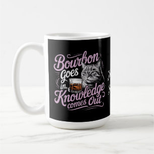 Caneca De Café Gato Engraçado e Conhecimento Gráfico de Bourbon R
