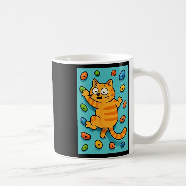 Caneca De Café Gato Engraçado Escalador de Rocha de Parede de Esc (Direita)