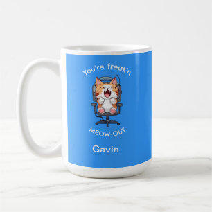 Caneca De Café Gato Engraçado Freak'n Meow Out