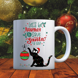 Caneca De Café Gato Engraçado Personificado, Mal-Chato de Natal