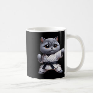Caneca De Café Gato Engraçado Shorthair Britânico Vestindo Karate