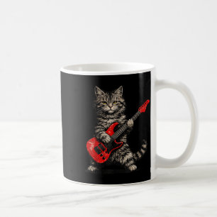 Caneca De Café Gato engraçado tocando violão rock and roll homens