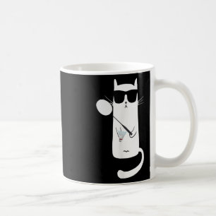Caneca De Café Gato engraçado usando óculos de sol jogando badmin