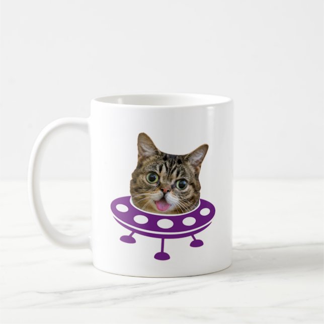 Caneca De Café Gato Espacial (Esquerda)