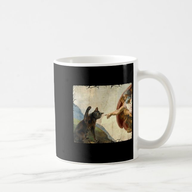 Caneca De Café Gato espancando a mão de deus meme engraçado de ga (Direita)